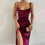 Spring Summer Fashion Sexy Slim Split Strap Dress