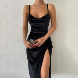 Spring Summer Fashion Sexy Slim Split Strap Dress