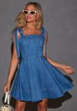 Spring Summer Chic Fashion Strap Denim Women's Dress