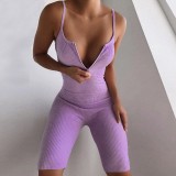 Summer Women Sleeveless Sports Yoga Fitness Jumpsuits