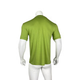 Men Summer Solid High Neck Short Sleeve T-shirt