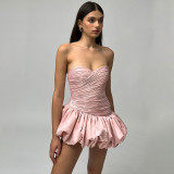 Women summer sexy Strapless Backless dress