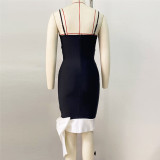 Women sexy bow-beaded suspenders party Formal Party bandage dress