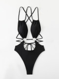 Women's Solid Color One-Piece Swimsuit Sexy Bikini