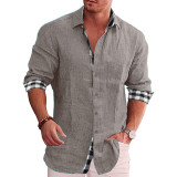 Long Sleeve Autumn Casual Men's Linen Shirt