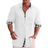 Long Sleeve Autumn Casual Men's Linen Shirt