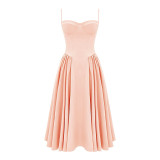 Spring Summer Chic Elegant Women Strap Casual A-Line Dress