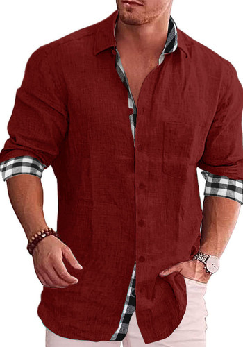 Long Sleeve Autumn Casual Men's Linen Shirt