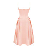 Spring Summer Chic Elegant Women Strap Casual A-Line Dress