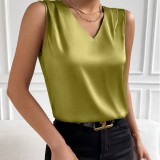 Women's Chic Career Sleeveless Satin Vest Top