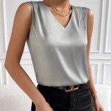 Women's Chic Career Sleeveless Satin Vest Top