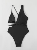 Women's Solid Color One-Piece Swimsuit Sexy Bikini