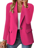 Women Autumn Long Sleeve Solid Cardigan Blazer Jacket