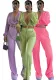 Women Casual Long Sleeve Lace Up Crop Top and Wide Leg Pants Two-piece Set