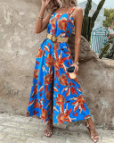 Women Printed Sleeveless Jumpsuit with Belt