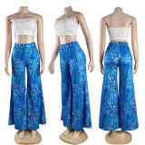 Fashionable women's printed loose wide-leg pants