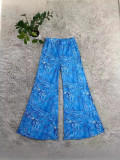 Fashionable women's printed loose wide-leg pants