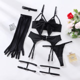 sexy erotic bow garter lingerie set