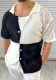 men's Color matching hollow knitting shirt summer Turndown Collar short-sleeved cardigan