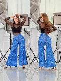 Fashionable women's printed loose wide-leg pants