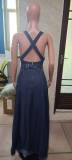 Women Summer Removable Strap Backless Dress