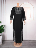 African Plus Size Women Beaded Party Dress