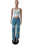 Women's Spring Summer Casual Ripped Denim trousers