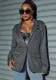 Career style jacket Turndown Collar long sleeve shiny Plus Size Casual blazer
