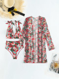 Women sexy printed bikini Swimwear Three-piece