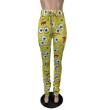 Women Casual printed pleated trousers