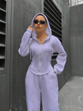 Women Casual hooded Top and Pants two-piece set