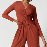 Women sexy v-neck pleated split yoga jumpsuits