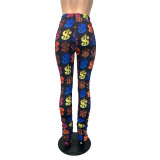 Women Casual printed pleated trousers