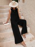 Women Casual Round Neck Top and Pants two-piece set