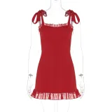 Women summer sexy Off Shoulder suspender dress