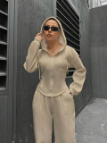 Women Casual hooded Top and Pants two-piece set