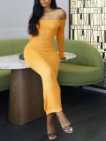 Women Long Sleeve Off Shoulder Dress