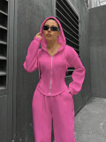 Women Casual hooded Top and Pants two-piece set