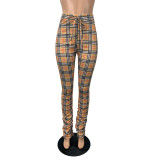 Women Casual printed pleated trousers