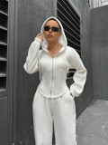 Women Casual hooded Top and Pants two-piece set