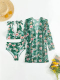 Women sexy printed bikini Swimwear Three-piece