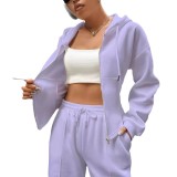 Women Casual hooded Top and Pants two-piece set