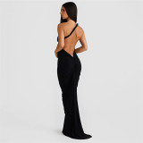 Summer Women's Sexy Low Back Halter Neck Long Dress