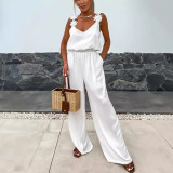 Spring Summer Style Strap Sleeveless Casual Loose Women Jumpsuit