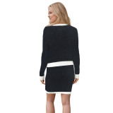 Autumn And Winter Women's Long Sleeve Knitting Cardigan Top Slim Skirt Two Piece Suit