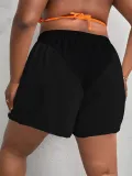 Fashion Plus Size Beach High Waist Square Leg Mesh Shorts High Waist Sun Protection Swimming Trunks For Women