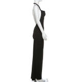 Summer Women's Sexy Low Back Halter Neck Long Dress