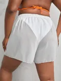 Fashion Plus Size Beach High Waist Square Leg Mesh Shorts High Waist Sun Protection Swimming Trunks For Women