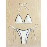 Women Swimwear Solid Two Pieces Swimwear