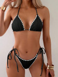 Women Swimwear Solid Two Pieces Swimwear